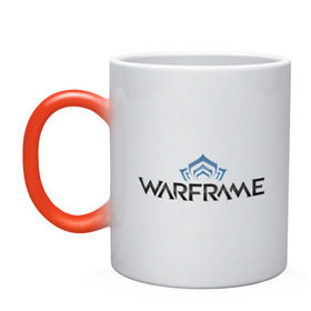 Кружка хамелеон с принтом Warframe logo в Курске, керамика | меняет цвет при нагревании, емкость 330 мл | Тематика изображения на принте: game | logo | online game | warframe