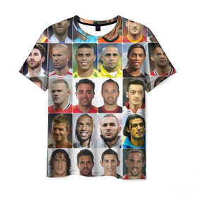 Мужская футболка 3D с принтом Великие футболисты в Курске, 100% полиэфир | прямой крой, круглый вырез горловины, длина до линии бедер | великие | звёзды | знаменитости | игроки | легендарные | лучшие | самые крутые | футбол | футболисты | элита