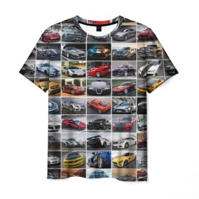 Мужская футболка 3D с принтом Крутые тачки в Курске, 100% полиэфир | прямой крой, круглый вырез горловины, длина до линии бедер | дорогие машины | крутые тачки | лучшие авто | спортивные автомобили | спорткары