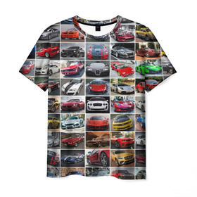 Мужская футболка 3D с принтом Крутые тачки в Курске, 100% полиэфир | прямой крой, круглый вырез горловины, длина до линии бедер | дорогие машины | крутые тачки | лучшие авто | спортивные автомобили | спорткары