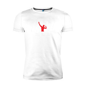 Мужская футболка премиум с принтом Zyzz White в Курске, 92% хлопок, 8% лайкра | приталенный силуэт, круглый вырез ворота, длина до линии бедра, короткий рукав | bodybuilding | zyzz | бодибилдинг | зиз | качок | мышцы