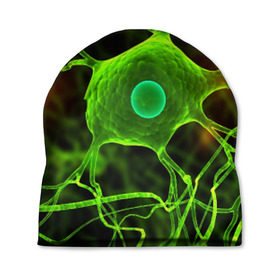 Шапка 3D с принтом Нейрон в Курске, 100% полиэстер | универсальный размер, печать по всей поверхности изделия | клетка