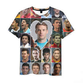 Мужская футболка 3D с принтом Мануэль Нойер - лучший в Курске, 100% полиэфир | прямой крой, круглый вырез горловины, длина до линии бедер | manuel neuer | бавария | германия | лучшие футболисты | любимый игрок | мануэль нойер | самый крутой | я люблю