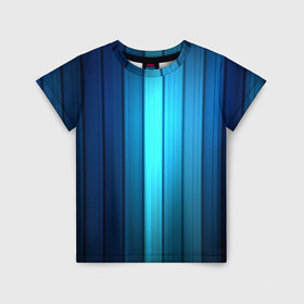 Детская футболка 3D с принтом Blue lines в Курске, 100% гипоаллергенный полиэфир | прямой крой, круглый вырез горловины, длина до линии бедер, чуть спущенное плечо, ткань немного тянется | абстракт lines blue
