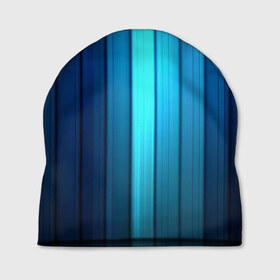 Шапка 3D с принтом Blue lines в Курске, 100% полиэстер | универсальный размер, печать по всей поверхности изделия | абстракт lines blue