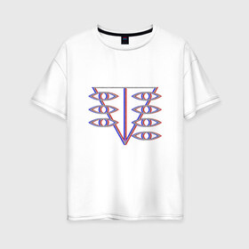 Женская футболка хлопок Oversize с принтом Евангелион Glitch в Курске, 100% хлопок | свободный крой, круглый ворот, спущенный рукав, длина до линии бедер
 | eva | evangelion | glitch