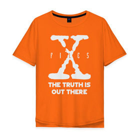 Мужская футболка хлопок Oversize с принтом X-Files в Курске, 100% хлопок | свободный крой, круглый ворот, “спинка” длиннее передней части | mulder | scully | x files | малдер | материалы | нло | пришельцы | секретные | скалли