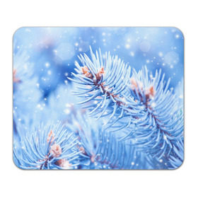 Коврик прямоугольный с принтом Снежные иголки в Курске, натуральный каучук | размер 230 х 185 мм; запечатка лицевой стороны | дед мороз | елка | ель | зима | иголки | новый год | снег
