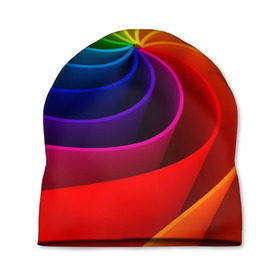 Шапка 3D с принтом Радуга цвета в Курске, 100% полиэстер | универсальный размер, печать по всей поверхности изделия | гамма | зеленый | красный | радуга | синий | цвет