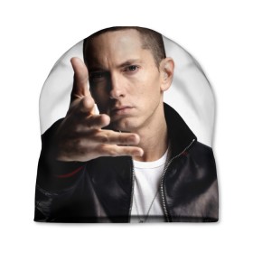 Шапка 3D с принтом Eminem в Курске, 100% полиэстер | универсальный размер, печать по всей поверхности изделия | eminem | music | rap | usa | музыка | рэп | сша | эминем
