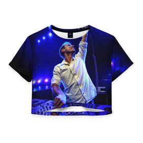 Женская футболка 3D укороченная с принтом Armin Van Buuren в Курске, 100% полиэстер | круглая горловина, длина футболки до линии талии, рукава с отворотами | armin van buuren | avb | dj | армин ван бюрен