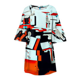 Детское платье 3D с принтом Assimov в Курске, 100% полиэстер | прямой силуэт, чуть расширенный к низу. Круглая горловина, на рукавах — воланы | contra | counter strike | game | игры | прикольные