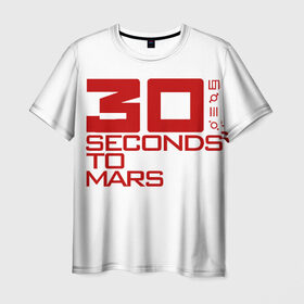 Мужская футболка 3D с принтом 30 Seconds To Mars в Курске, 100% полиэфир | прямой крой, круглый вырез горловины, длина до линии бедер | 