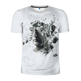 Мужская футболка 3D спортивная с принтом Пила в Курске, 100% полиэстер с улучшенными характеристиками | приталенный силуэт, круглая горловина, широкие плечи, сужается к линии бедра | Тематика изображения на принте: saw | ужасы | хоррор