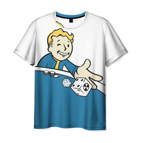 Мужская футболка 3D с принтом Fallout в Курске, 100% полиэфир | прямой крой, круглый вырез горловины, длина до линии бедер | fallout | vault tec | игра