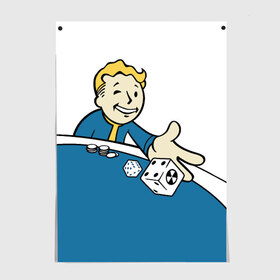 Постер с принтом Fallout в Курске, 100% бумага
 | бумага, плотность 150 мг. Матовая, но за счет высокого коэффициента гладкости имеет небольшой блеск и дает на свету блики, но в отличии от глянцевой бумаги не покрыта лаком | fallout | vault tec | игра