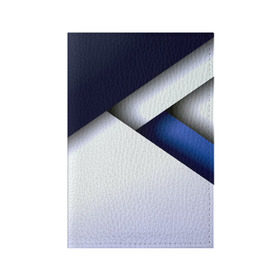 Обложка для паспорта матовая кожа с принтом Geometria в Курске, натуральная матовая кожа | размер 19,3 х 13,7 см; прозрачные пластиковые крепления | blue | geometrical | геометрия | кубики | линии | текстуры