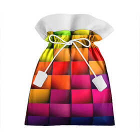 Подарочный 3D мешок с принтом Кубики в Курске, 100% полиэстер | Размер: 29*39 см | Тематика изображения на принте: текстуры | цветные
