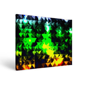 Холст прямоугольный с принтом Сrystal в Курске, 100% ПВХ |  | green | абстракции | гранж | мозаика | стекло | текстуры