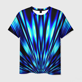 Мужская футболка 3D с принтом Лучи в Курске, 100% полиэфир | прямой крой, круглый вырез горловины, длина до линии бедер | абстракт | абстракции | волны | лучи | прикольные | текстуры