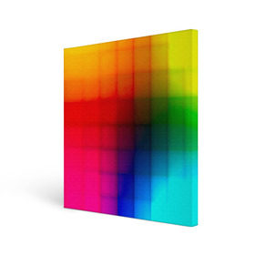 Холст квадратный с принтом Кубики в Курске, 100% ПВХ |  | градиент | разноцветный | цвета | яркий
