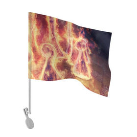 Флаг для автомобиля с принтом Фигуры из пламени в Курске, 100% полиэстер | Размер: 30*21 см | Тематика изображения на принте: пламя