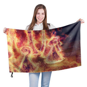 Флаг 3D с принтом Фигуры из пламени в Курске, 100% полиэстер | плотность ткани — 95 г/м2, размер — 67 х 109 см. Принт наносится с одной стороны | пламя