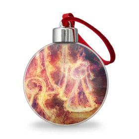 Ёлочный шар с принтом Фигуры из пламени в Курске, Пластик | Диаметр: 77 мм | пламя