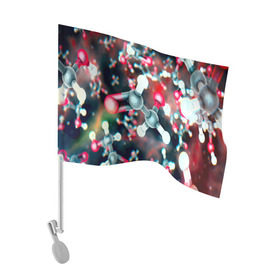 Флаг для автомобиля с принтом Молекулы в Курске, 100% полиэстер | Размер: 30*21 см | арт | мидицина | молекулы | нервы | тромбы | фантастика