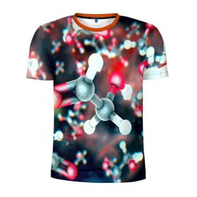 Мужская футболка 3D спортивная с принтом Молекулы в Курске, 100% полиэстер с улучшенными характеристиками | приталенный силуэт, круглая горловина, широкие плечи, сужается к линии бедра | арт | мидицина | молекулы | нервы | тромбы | фантастика