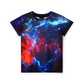 Детская футболка 3D с принтом Космос в Курске, 100% гипоаллергенный полиэфир | прямой крой, круглый вырез горловины, длина до линии бедер, чуть спущенное плечо, ткань немного тянется | галактика | звезды | космос | туманность
