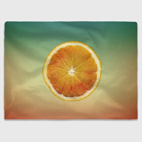 Плед 3D с принтом Апельсиновый рай в Курске, 100% полиэстер | закругленные углы, все края обработаны. Ткань не мнется и не растягивается | Тематика изображения на принте: апельсин | градиент | жёлтый | зелёный | оранжевый