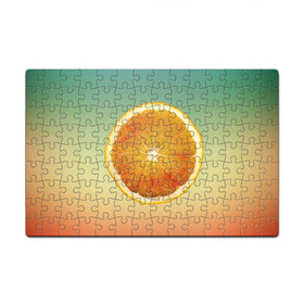 Пазл магнитный 126 элементов с принтом Апельсиновый рай в Курске, полимерный материал с магнитным слоем | 126 деталей, размер изделия —  180*270 мм | апельсин | градиент | жёлтый | зелёный | оранжевый