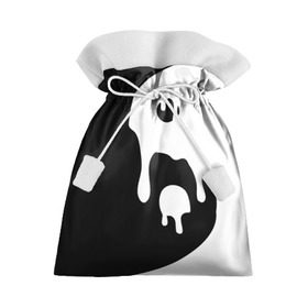 Подарочный 3D мешок с принтом Инь Янь в Курске, 100% полиэстер | Размер: 29*39 см | Тематика изображения на принте: белое | гармония | инь | краска | черное | янь