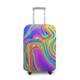 Чехол для чемодана 3D с принтом Цветные разводы в Курске, 86% полиэфир, 14% спандекс | двустороннее нанесение принта, прорези для ручек и колес | абстракция | краска | разводы | узор
