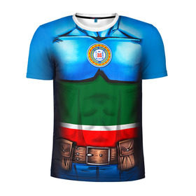Мужская футболка 3D спортивная с принтом Капитан Чечня в Курске, 100% полиэстер с улучшенными характеристиками | приталенный силуэт, круглая горловина, широкие плечи, сужается к линии бедра | 95 | капитан | супергерой | флаг | чеченец