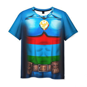 Мужская футболка 3D с принтом Капитан Дагестан в Курске, 100% полиэфир | прямой крой, круглый вырез горловины, длина до линии бедер | 05 | даг | дагестанец | капитан | супергерой | флаг