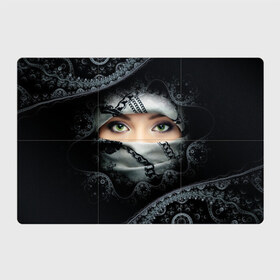 Магнитный плакат 3Х2 с принтом Восточная девушка в Курске, Полимерный материал с магнитным слоем | 6 деталей размером 9*9 см | взгляд | восточная девушка | глаза | красивая | никаб | орнамент | узоры | хиджаб