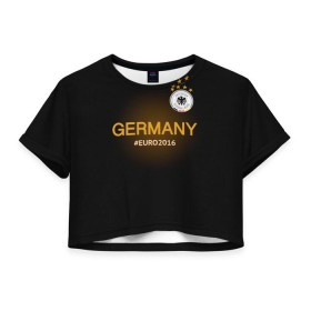 Женская футболка 3D укороченная с принтом Сборная Германии 2016 в Курске, 100% полиэстер | круглая горловина, длина футболки до линии талии, рукава с отворотами | germany