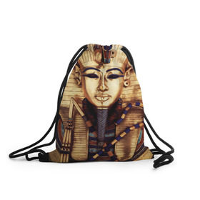 Рюкзак-мешок 3D с принтом Хатшепсут в Курске, 100% полиэстер | плотность ткани — 200 г/м2, размер — 35 х 45 см; лямки — толстые шнурки, застежка на шнуровке, без карманов и подкладки | египет | женщина | золото | маска | фараон египта | хатшепсут