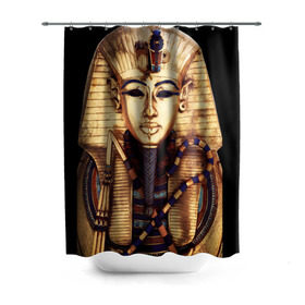 Штора 3D для ванной с принтом Хатшепсут в Курске, 100% полиэстер | плотность материала — 100 г/м2. Стандартный размер — 146 см х 180 см. По верхнему краю — пластиковые люверсы для креплений. В комплекте 10 пластиковых колец | египет | женщина | золото | маска | фараон египта | хатшепсут