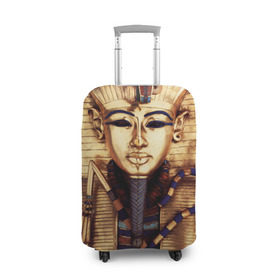 Чехол для чемодана 3D с принтом Хатшепсут в Курске, 86% полиэфир, 14% спандекс | двустороннее нанесение принта, прорези для ручек и колес | египет | женщина | золото | маска | фараон египта | хатшепсут