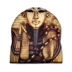Шапка 3D с принтом Хатшепсут в Курске, 100% полиэстер | универсальный размер, печать по всей поверхности изделия | египет | женщина | золото | маска | фараон египта | хатшепсут