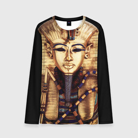 Мужской лонгслив 3D с принтом Хатшепсут в Курске, 100% полиэстер | длинные рукава, круглый вырез горловины, полуприлегающий силуэт | египет | женщина | золото | маска | фараон египта | хатшепсут