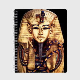 Тетрадь с принтом Хатшепсут в Курске, 100% бумага | 48 листов, плотность листов — 60 г/м2, плотность картонной обложки — 250 г/м2. Листы скреплены сбоку удобной пружинной спиралью. Уголки страниц и обложки скругленные. Цвет линий — светло-серый
 | египет | женщина | золото | маска | фараон египта | хатшепсут