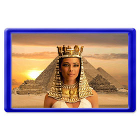 Магнит 45*70 с принтом Клеопатра в Курске, Пластик | Размер: 78*52 мм; Размер печати: 70*45 | египет | египетская | закат | золото | клеопатра | корона | песок | пирамиды | пустыня | солнце | царица