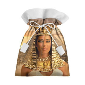 Подарочный 3D мешок с принтом Клеопатра в Курске, 100% полиэстер | Размер: 29*39 см | египет | египетская | закат | золото | клеопатра | корона | песок | пирамиды | пустыня | солнце | царица