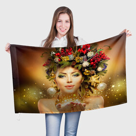 Флаг 3D с принтом Чудо девушка в Курске, 100% полиэстер | плотность ткани — 95 г/м2, размер — 67 х 109 см. Принт наносится с одной стороны | волшебница | волшебство | звезды | новый год | подарки | празник | фея | чудо девушка