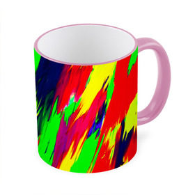 Кружка 3D с принтом Краска в Курске, керамика | ёмкость 330 мл | rainbow | краска | прикольные | радуга | текстуры | штрихи