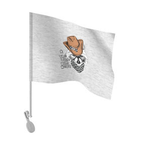 Флаг для автомобиля с принтом Енот ковбой в Курске, 100% полиэстер | Размер: 30*21 см | Тематика изображения на принте: енот